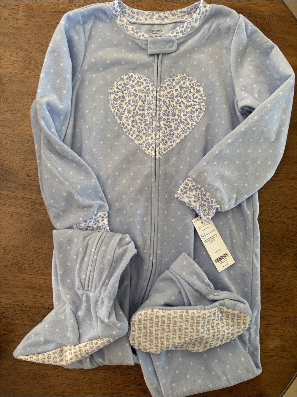 5T Girls Footie Pajamas NWT